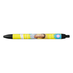 Daisy Best Teacher Photo Bright Yellow Blue Black Ink Pen