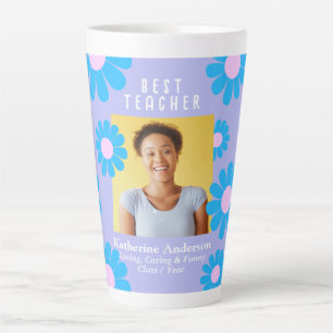Daisy Best Teacher Photo Purple Latte Mug
