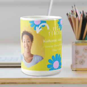 Daisy Best Teacher Photo Yellow Coffee Mug