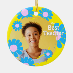 Daisy Best Teacher Yellow Ceramic Tree Decoration