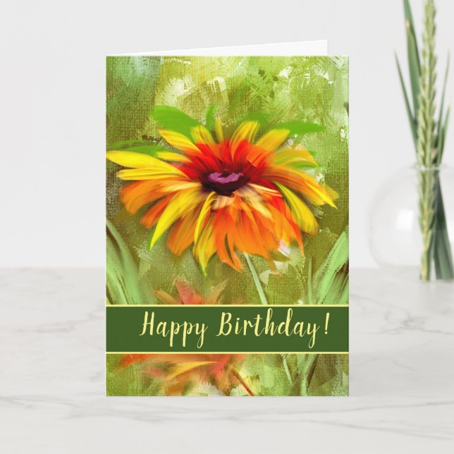Daisy Birthday Greeting Card (Front)