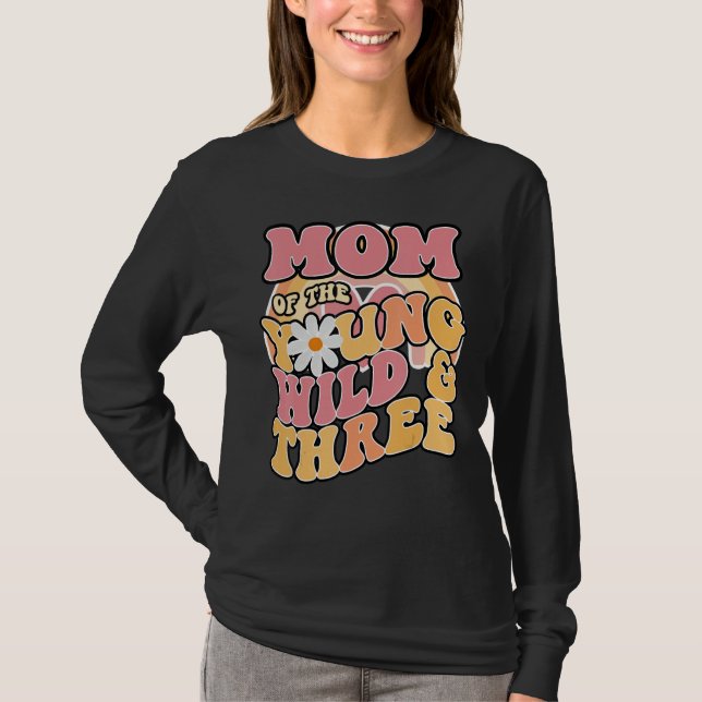 Daisy Birthday Mum Young Wild & 3 Boho 3rd Birthda T-Shirt (Front)