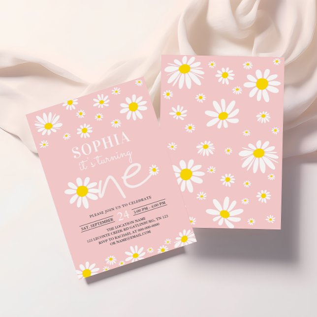 Daisy Birthday Party Bohmian First Birthday Invitation (Creator Uploaded)