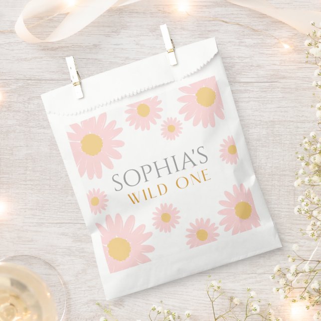 Daisy Birthday Party Bohmian Wild One 1st Birthday Favour Bags (Clipped)
