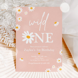 Daisy Birthday Party Bohmian Wild One 1st Birthday Invitation