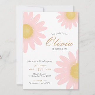 Daisy birthday party boho floral any age invitation