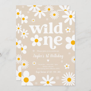 Daisy Birthday Party Boho Wild One 1st Birthday In Invitation