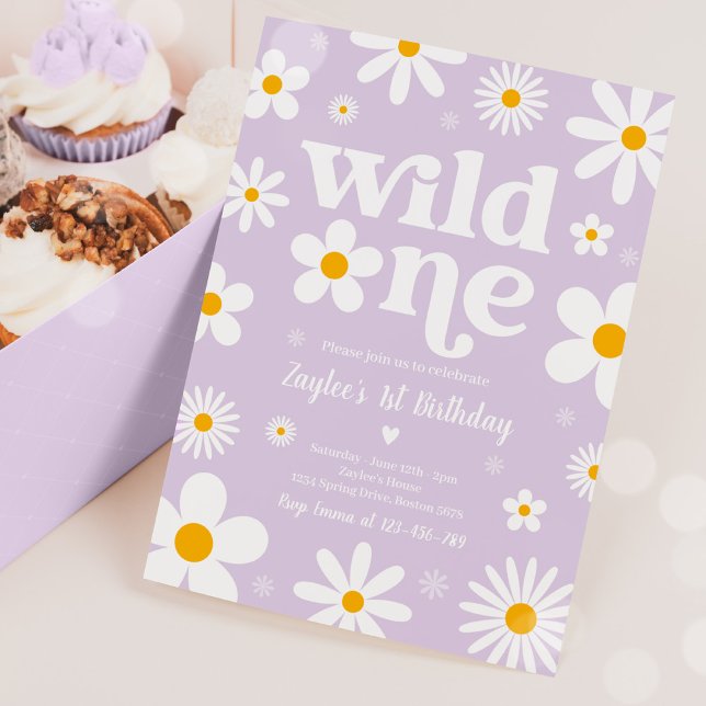Daisy Birthday Party Boho Wild One 1st Birthday Invitation (Creator Uploaded)