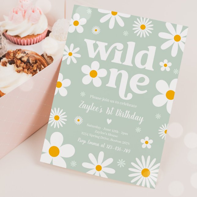 Daisy Birthday Party Boho Wild One 1st Birthday Invitation (Creator Uploaded)