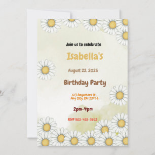 Daisy Birthday Party Invitation 