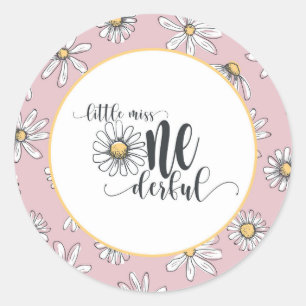 Daisy Birthday Sticker - Little Miss ONEderful