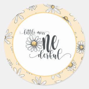 Daisy Birthday Sticker - Little Miss ONEderful - Y