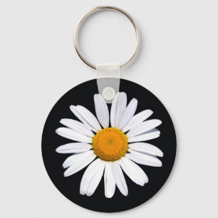 Daisy Black basic button key chain