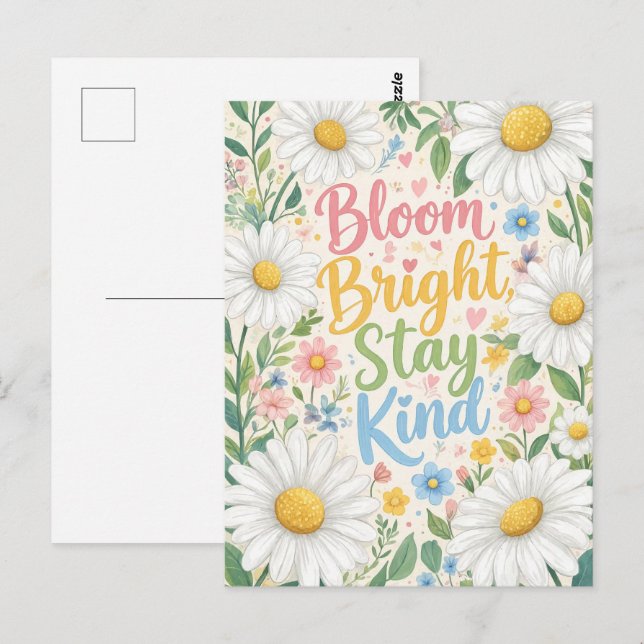 Daisy : Bloom Bright, Stay Kind Postcard (Front/Back)