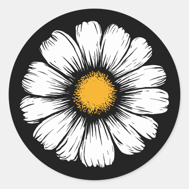 Daisy Bloom Classic Round Sticker (Front)