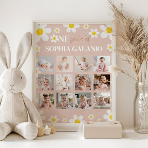 Daisy Bloom First Year Photo Milestone Poster