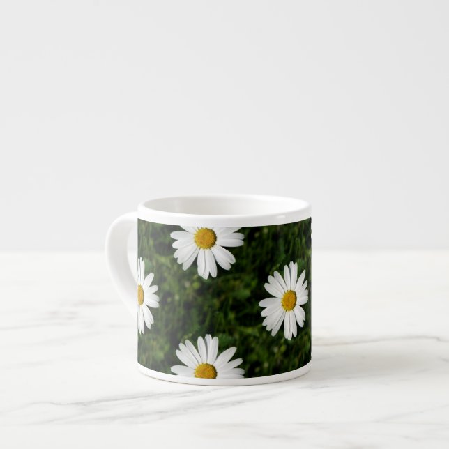 Daisy Bloom seamless pattern + your ideas Espresso Cup (Front Left)