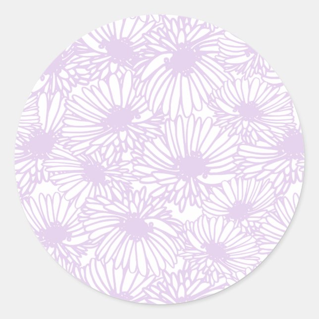 Daisy Blooms - Airy Lilac Classic Round Sticker (Front)