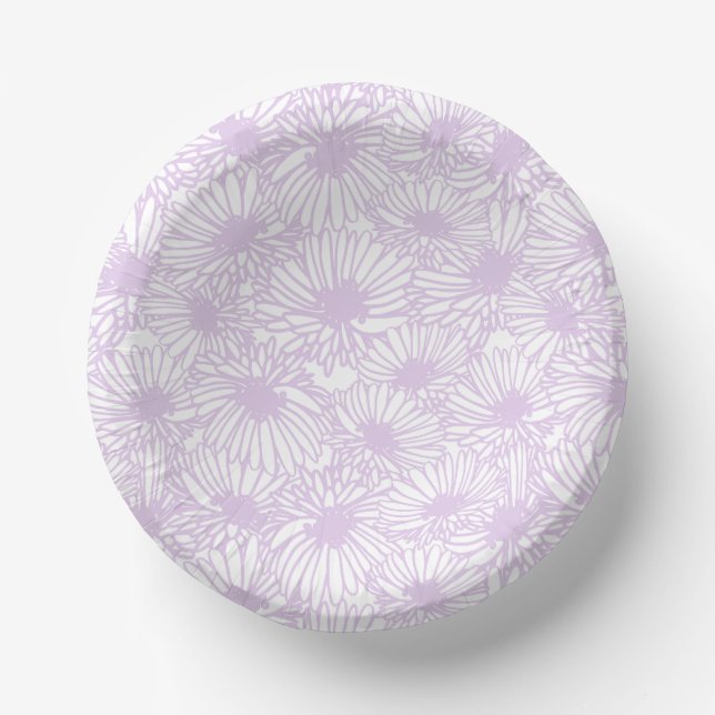 Daisy Blooms - Airy Lilac Paper Plate (Front)
