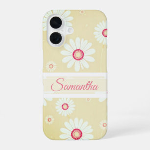 Daisy Blooms: Minimalist Floral Pattern iPhone 16 Case