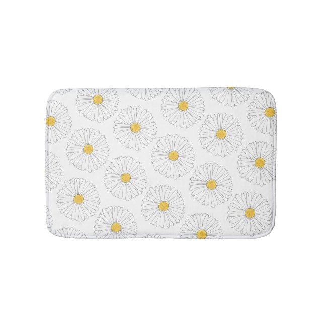 Daisy Blossom Flower Daisies Garden Party Floral Bath Mat (Front)