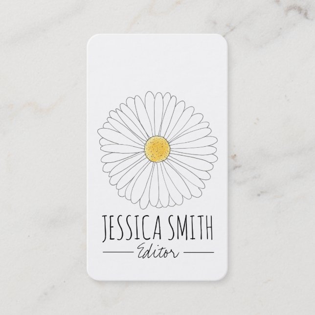 Daisy Blossom Flower Daisies Gardener Florist Business Card (Front)