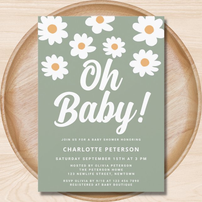 Daisy Blue Baby Shower Invitation (Creator Uploaded)