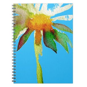 Daisy Blue Modern Art flower Notebook
