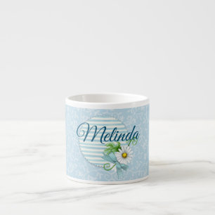Daisy Blue Patch Personalised Espresso Cup