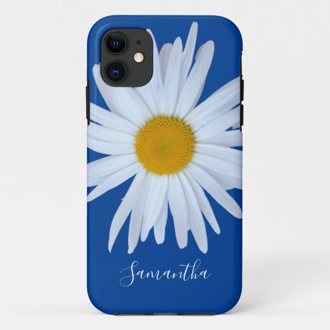 Daisy Blue White Script Case-Mate iPhone Case (Back)