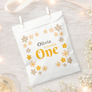 Daisy Boho Floral 1st Birthday Favour Bags