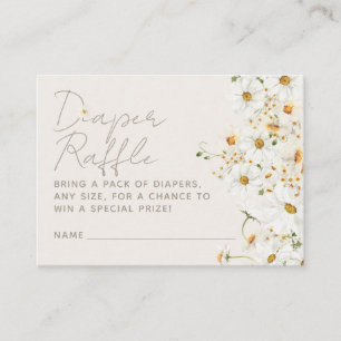 Daisy Boho Wildflower Baby Shower Diaper Raffle Enclosure Card