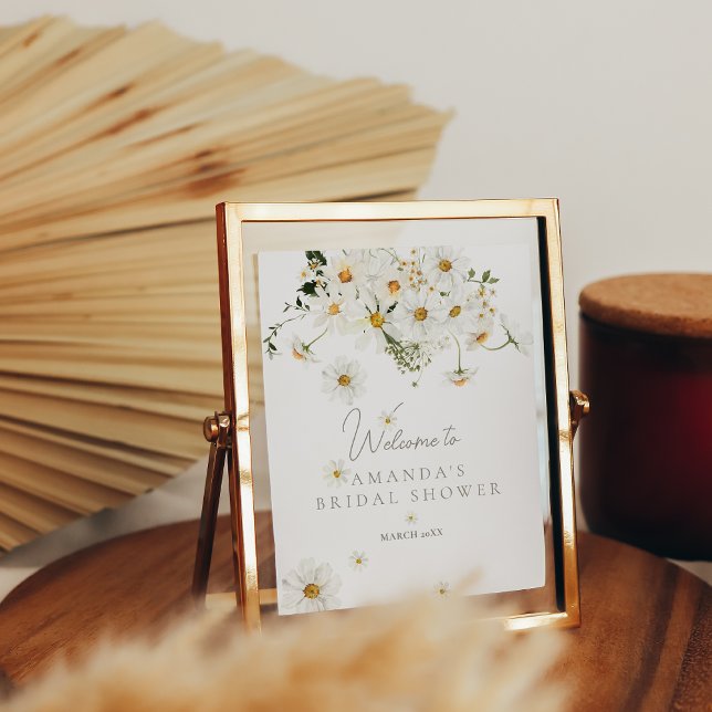 Daisy Boho Wildflower Modern Bridal Welcome Poster (Creator Uploaded)