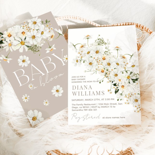 Daisy Boho Wildflower Rustic Baby Shower Invitation (Creator Uploaded)