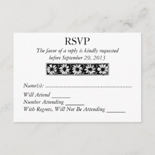 Daisy Border Modern RSVP Wedding Response
