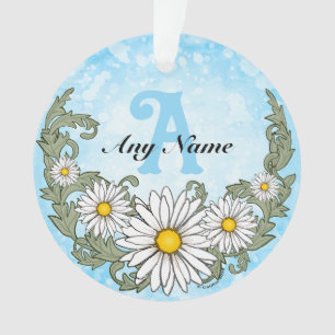 Daisy Border Monogram Ornament
