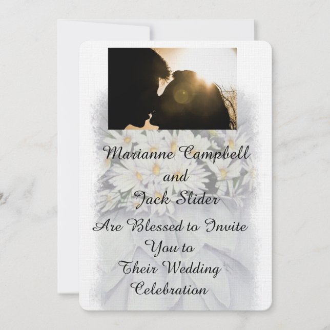 DAISY BOUQUET CUSTOMIZABLE WEDDING INVITATION (Front)