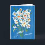 Daisy Bouquet Handpainted Gouache Congratulations Card<br><div class="desc">Customise this handpainted daisy card with your own text on the front or inside! Add a name if you like, or change the font. Also available as a digital download to send instantly via email or text. Let me know if you'd like something custom, I can create whatever colours you...</div>