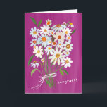 Daisy Bouquet Handpainted Gouache Congratulations Card<br><div class="desc">Customise this handpainted daisy card with your own text on the front or inside! Add a name if you like, or change the font. Also available as a digital download to send instantly via email or text. Let me know if you'd like something custom, I can create whatever colours you...</div>