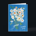 Daisy Bouquet Handpainted Gouache Flowers Blue Thank You Card<br><div class="desc">Customise this handpainted daisy card with your own text on the front or inside! Add a name if you like, or change the font. Let me know if you'd like something custom, I can create whatever colours you prefer. Check my shop for more!</div>