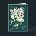 Daisy Bouquet Handpainted Gouache Flowers Green Thank You Card<br><div class="desc">Customise this handpainted daisy card with your own text on the front or inside! Add a name if you like,  or change the font. Let me know if you'd like something custom,  I can create whatever colours you prefer. Check my shop for more!</div>