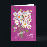Daisy Bouquet Handpainted Gouache Fuchsia Pink Thank You Card<br><div class="desc">Customise this handpainted daisy card with your own text on the front or inside! Add a name if you like, or change the font. Let me know if you'd like something custom, I can create whatever colours you prefer. Check my shop for more!</div>