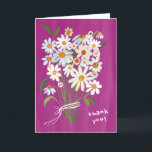 Daisy Bouquet Handpainted Gouache Fuchsia Pink  Thank You Card<br><div class="desc">Customise this handpainted daisy card with your own text on the front or inside! Add a name if you like,  or change the font. Let me know if you'd like something custom,  I can create whatever colours you prefer. Check my shop for more!</div>