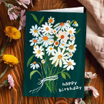 Daisy Bouquet Happy Birthday Handpainted Gouache Card<br><div class="desc">Customise this handpainted daisy card with your own text on the front or inside! Add a name if you like or change the font. Let me know if you'd like something custom, I can create whatever colours you prefer. Check my shop for more!</div>