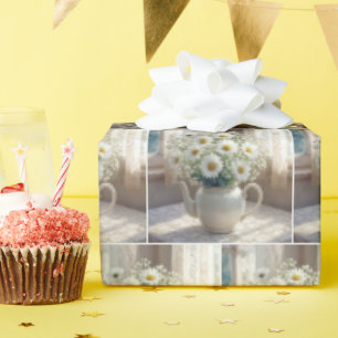 Daisy Bouquet in an Antique Teapot Wrapping Paper