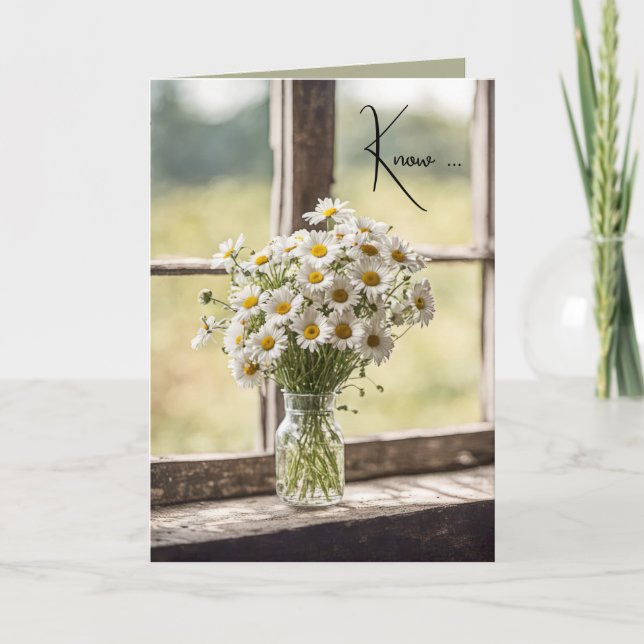 Daisy Bouquet In Window Card (Front)