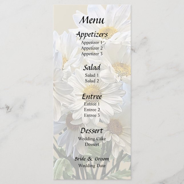 Daisy Bouquet Menu (Front)