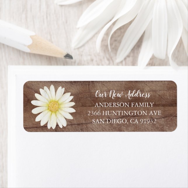 Daisy Bouquet New Address Return Address Label (Insitu)