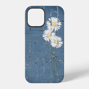 daisy bouquet on blue denim brick iPhone 12 case