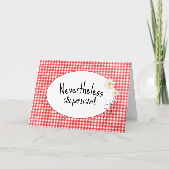 Daisy Bouquet On Gingham Card (Front)